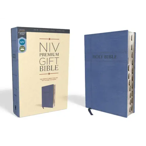 Niv, Premium Gift Bible, Leathersoft, Navy, Red Letter Edition, Indexed, Comfort Print