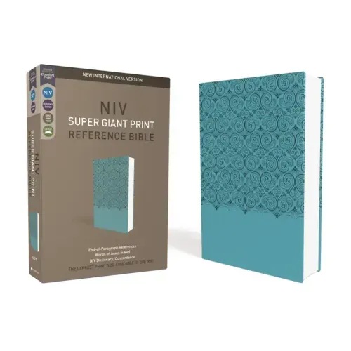 NIV, Super Giant Print Reference Bible, Imitation Leather, Blue, Red Letter Edition