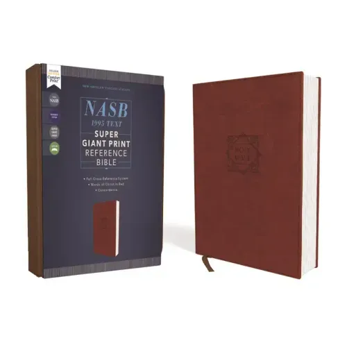 Nasb, Super Giant Print Reference Bible, Leathersoft, Brown, Red Letter Edition, 1995 Text, Comfort Print