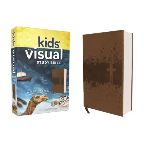 Niv, Kids' Visual Study Bible, Leathersoft, Bronze, Full Color Interior: Explore the Story of the Bible---People, Places, and History