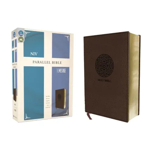 NIV, the Message, Parallel Bible, Leathersoft, Brown: Two Bible Versions Together for Study and Comparison