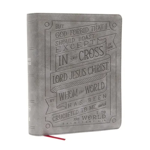 Nkjv, Journal Reference Edition Bible, Verse Art Cover Collection, Leathersoft, Gray, Red Letter, Comfort Print: Let Scripture Explain Scripture. Refl