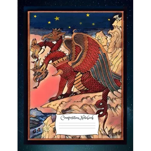 Dragon Composition Notebook: Standard size vintage fantasy art cover composition notebook / Journal 150 lined college ruled pages, serpent medieval