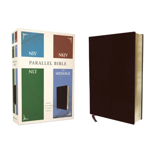 Niv, Nkjv, Nlt, the Message, (Contemporary Comparative) Parallel Bible, Bonded Leather, Burgundy