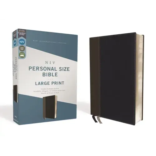 Niv, Personal Size Bible, Large Print, Leathersoft, Black, Red Letter Edition, Comfort Print