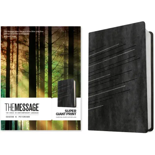 The Message Super Giant Print (Leather-Look, Charcoal/Silver)