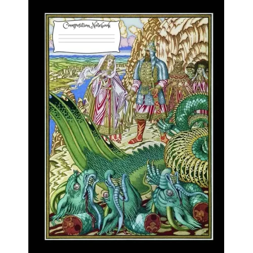 Dragon Composition Notebook: 8.5 x 11 Vintage fantasy art cover composition notebook / Journal 150 lined college ruled pages, dragon medieval softc
