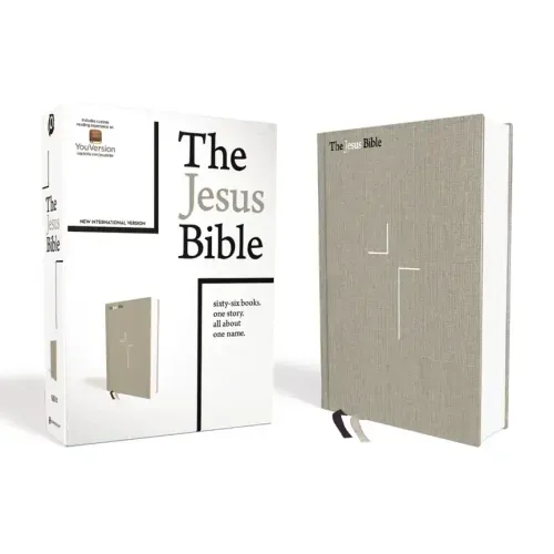 The Jesus Bible, NIV Edition, Cloth Over Board, Gray Linen, Comfort Print