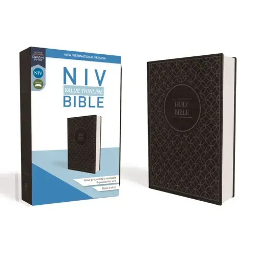 NIV, Value Thinline Bible, Imitation Leather, Gray/Black